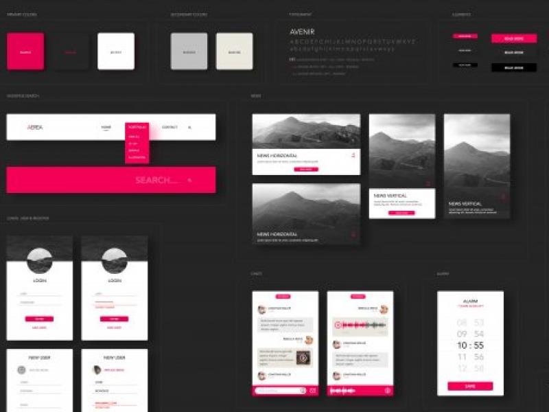 طرح-گرافیکی-قالب-موبایل-AEREA-UI-KIT