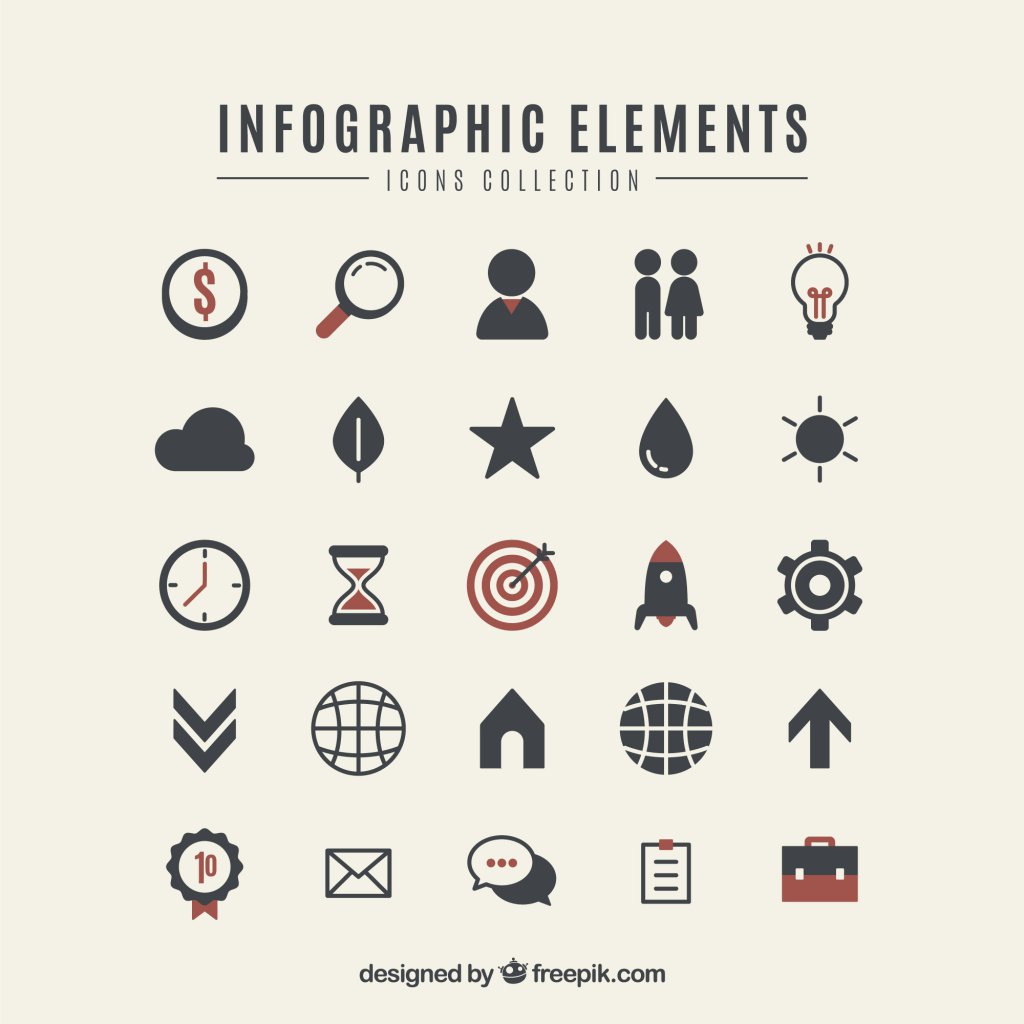 مجموعه آیکون اینفوگرافیک رنگارنگ