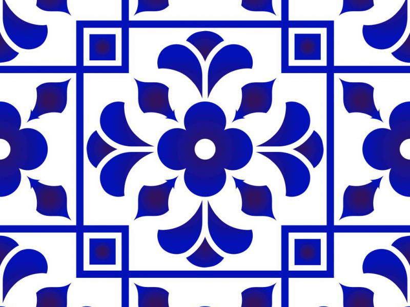 طرح-الگوی-کاشی-آبی-و-سفید