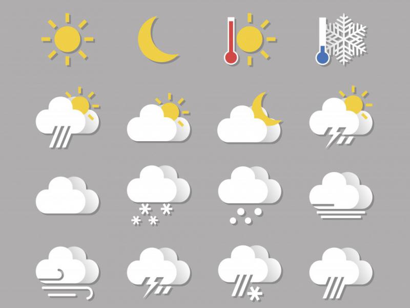 مجموعه-ای-از-آیکون-های-آب-و-هوا