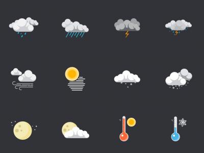 آیکون مسطح اب و هوا برای برنامه های وب و تلفن همراه