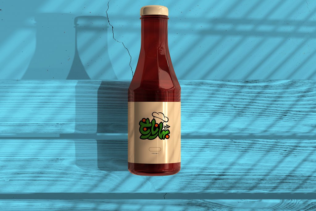  لایه باز موکاپ بطری شیشه ای