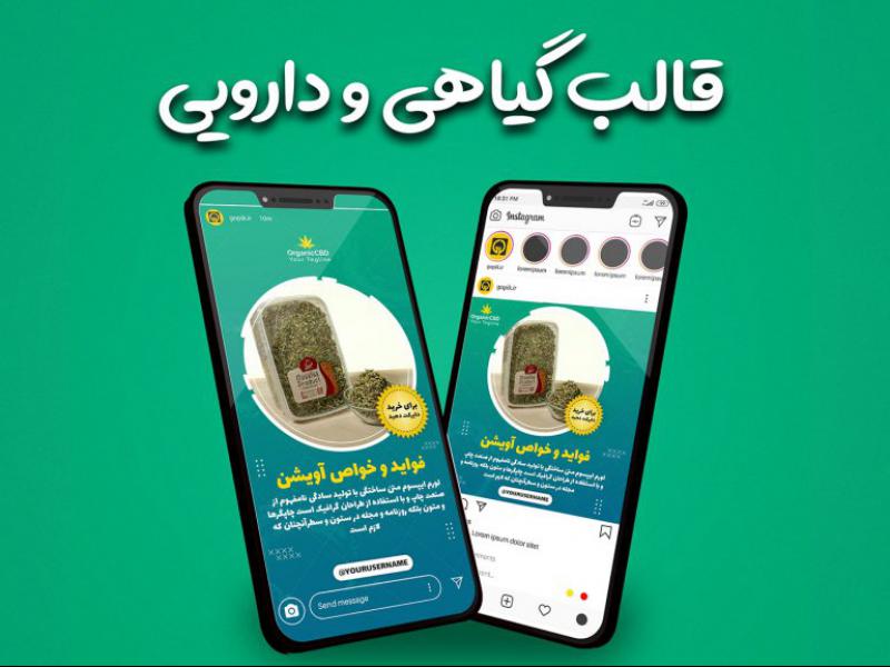 قالب-پست-و-استوری-پیج-گیاهی-و-دارویی-شیک