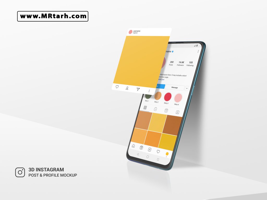دانلود طرح لایه باز موکاپ اینستاگرام