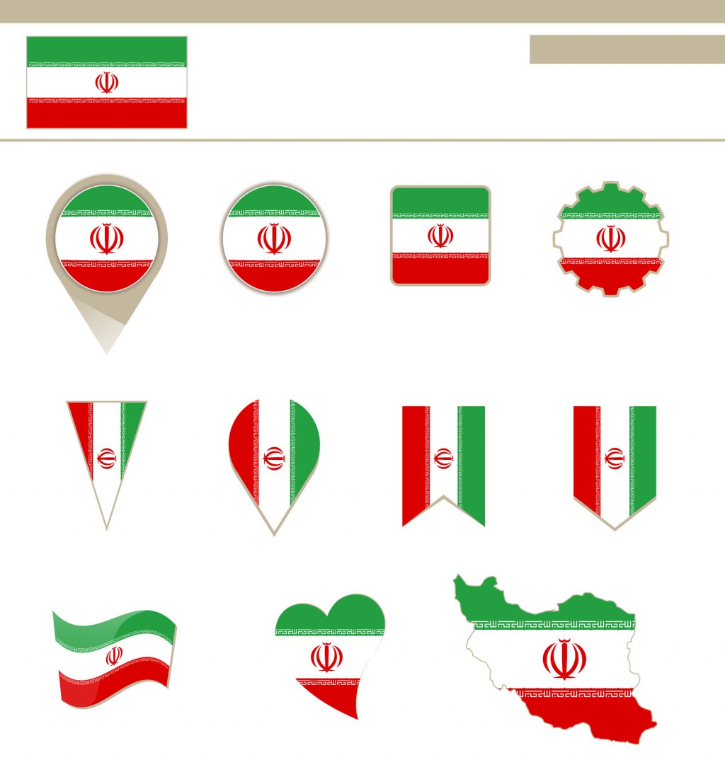 دانلود طرح لایه باز وکتور پرچم ایران