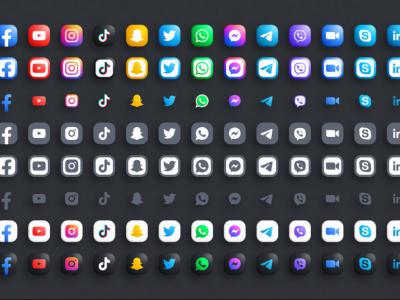 دانلود لایه باز آیکن شبکه های اجتماعی