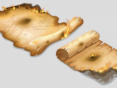 دانلود طرح لایه باز وکتور کاغذ قدیمی در حال سوختن