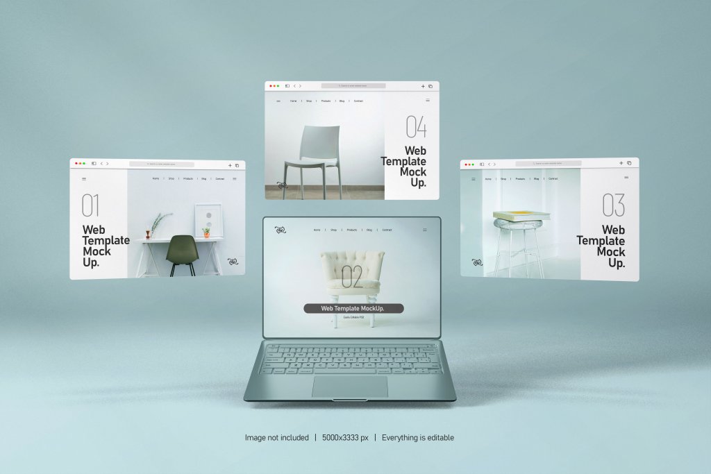 دانلود طرح لایه باز موکاپ صفحه نمایش لپ تاپ