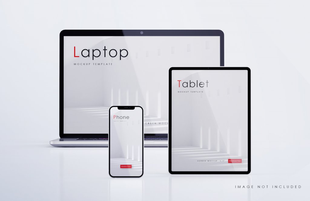 موکاپ لایه باز لب تاب و موبایل و تبلت