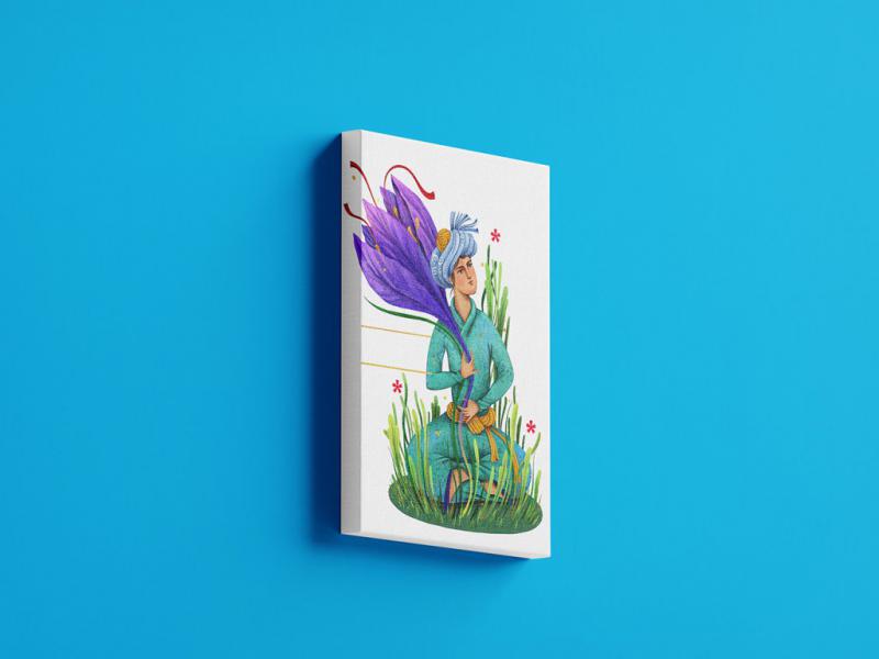 -موکاپ-پوستر-روی-بوم-نقاشی