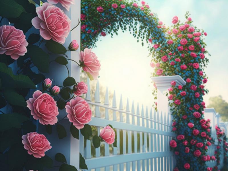 دانلود-عکس-با-کیفیت-عالی-رز-صورتی-و-حصار
