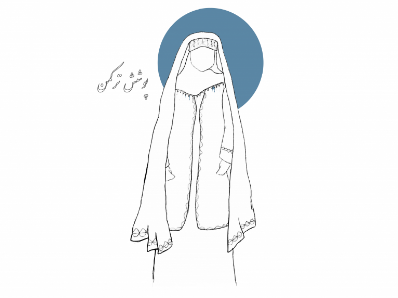 طرح-وکتور-دختر-باحجاب-با-پوشش-ترکمن