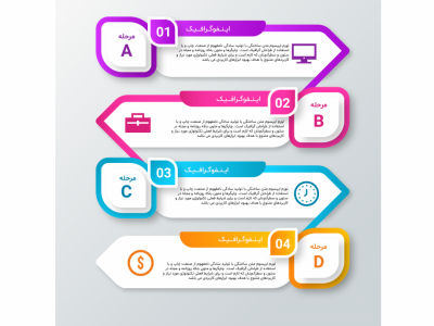 فایل لایه باز اینفوگرافیک (infographic) به همراه پوشه فونت