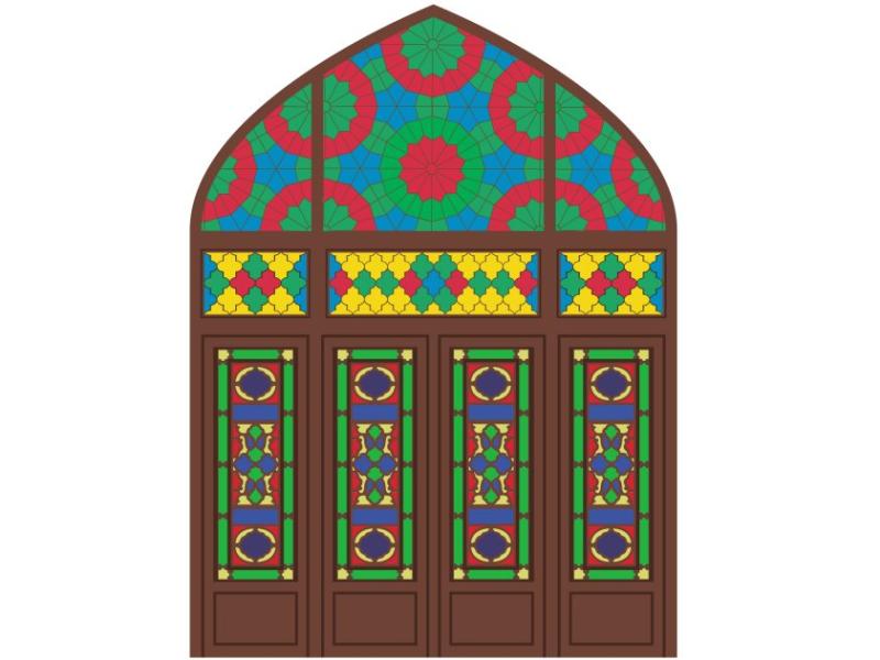 وکتور-شیشه-های-رنگی-مسجد-نصیرالملک