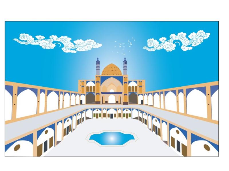 وکتور-مسجد-آقا-بزرگ-کاشان