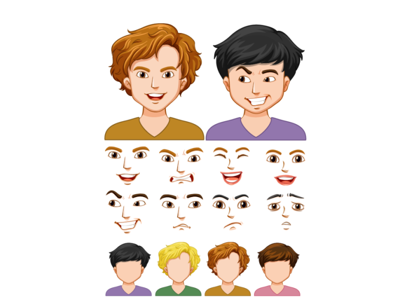 طرح-حالت-ها-و-احساسات-مختلف-صورت-کاملا-لایه-باز-و-قابل-ویرایش