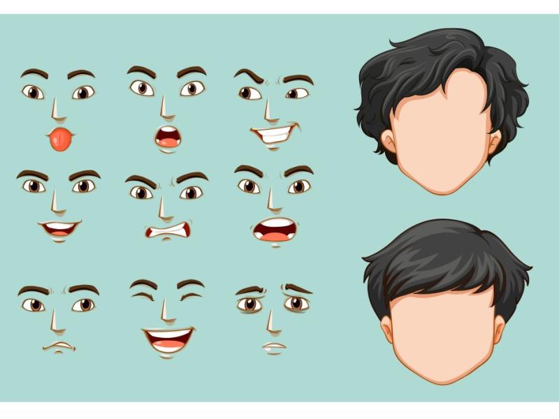 طرح-حالت-ها-و-احساسات-مختلف-صورت-کاملا-لایه-باز-و-قابل-ویرایش
