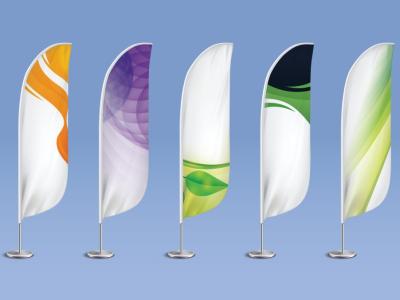 مجموعه ۵ عددی پس‌زمینه بنر پرچم ساحلی (Beach Flag) | فایل لایه‌باز EPS, AI, JPG