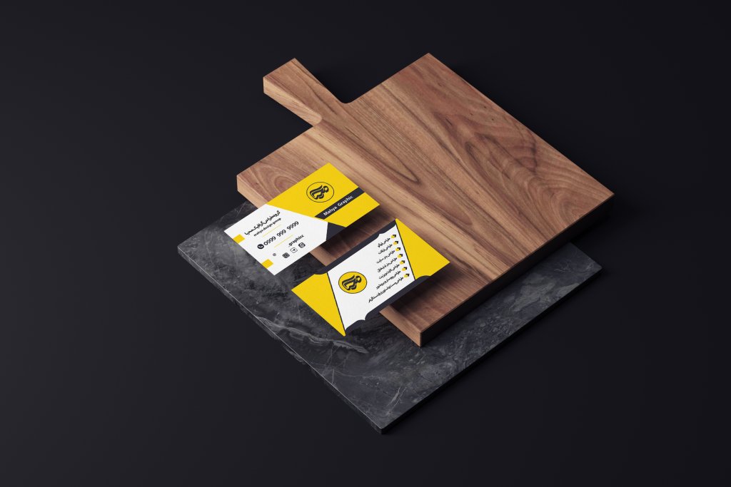 طرح لایه باز موکاپ کارت ویزیت