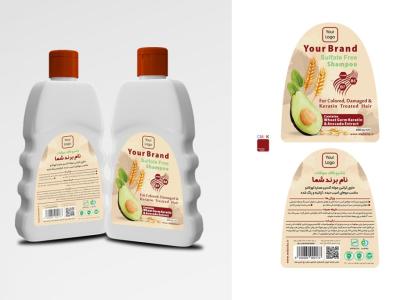 طرح لیبل بسته بندی شامپو به همراه موکاپ لایه باز