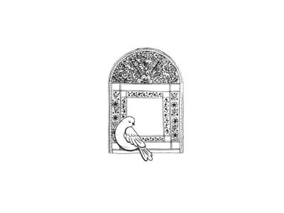 وکتور اسلیمی پرنده سوگوار