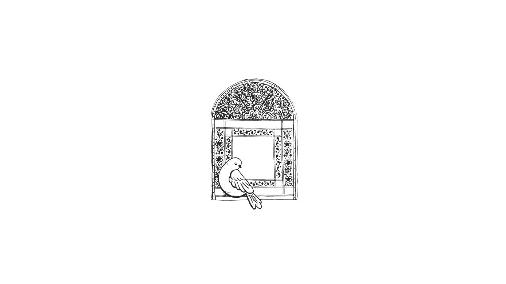وکتور اسلیمی پرنده سوگوار
