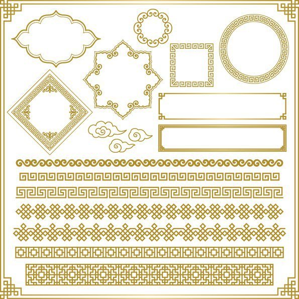 مجموعه کادر حاشیه طلایی