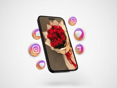 موکاپ پریمیوم لایه باز سه بعدی موبایل استوری اینستاگرام psd