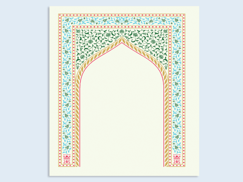 حاشیه-اسلیمی-محراب-لایه-باز-فوق-العاده-شیک-و-قابل-ویرایش-طرح-اسلیمی-با-رنگ-بندی-جذاب