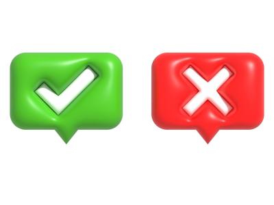 آیکون تیک و ضربدر/غلط و درست