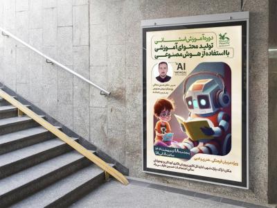  بنر لایه باز اطلاع رسانی دوره آموزشی هوش مصنوعی