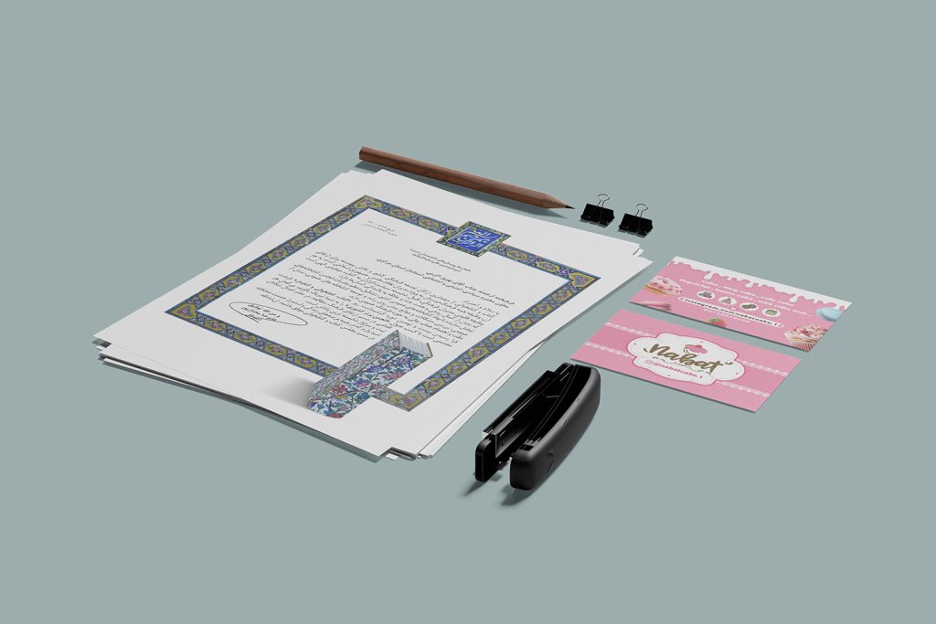  موکاپ لایه باز کارت ویزیت و کاغذ