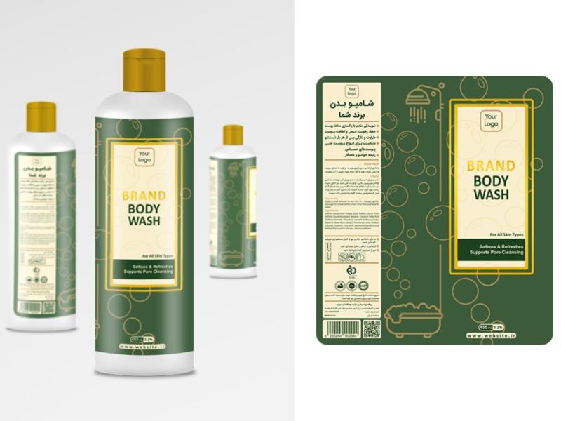 طرح-لیبل-بسته-بندی-شامپو-بدن-به-همراه-موکاپ-لایه-باز