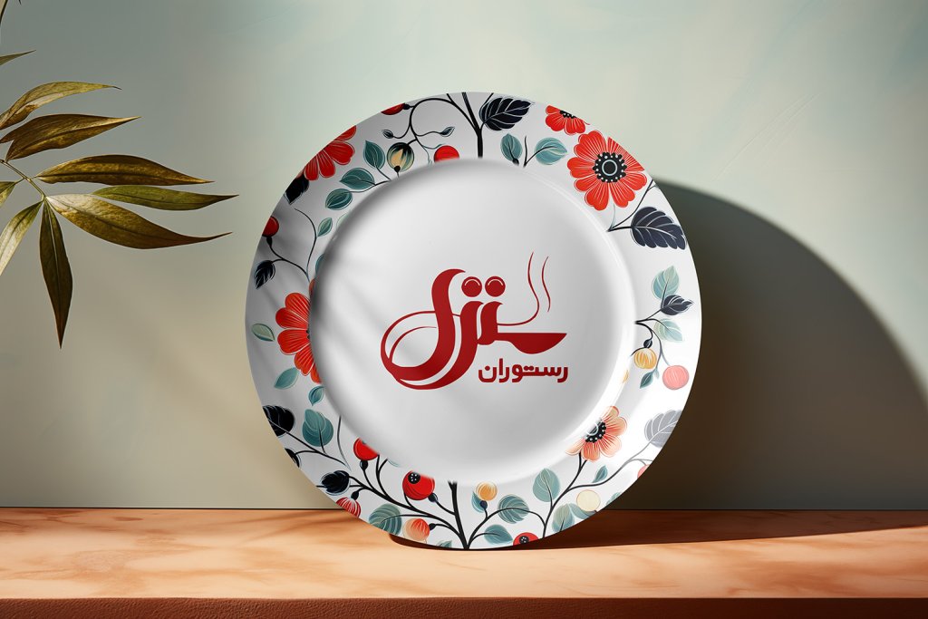  لایه باز موکاپ بشقاب چینی
