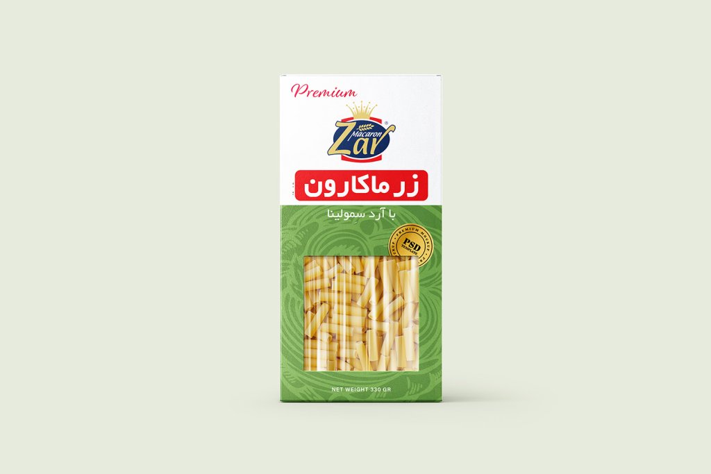  لایه باز موکاپ بسته بندی ماکارونی