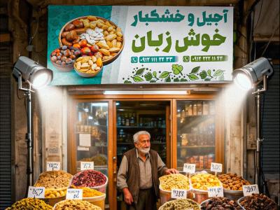 طرح لایه باز تابلو بنر اجیل سرا و خشکبار