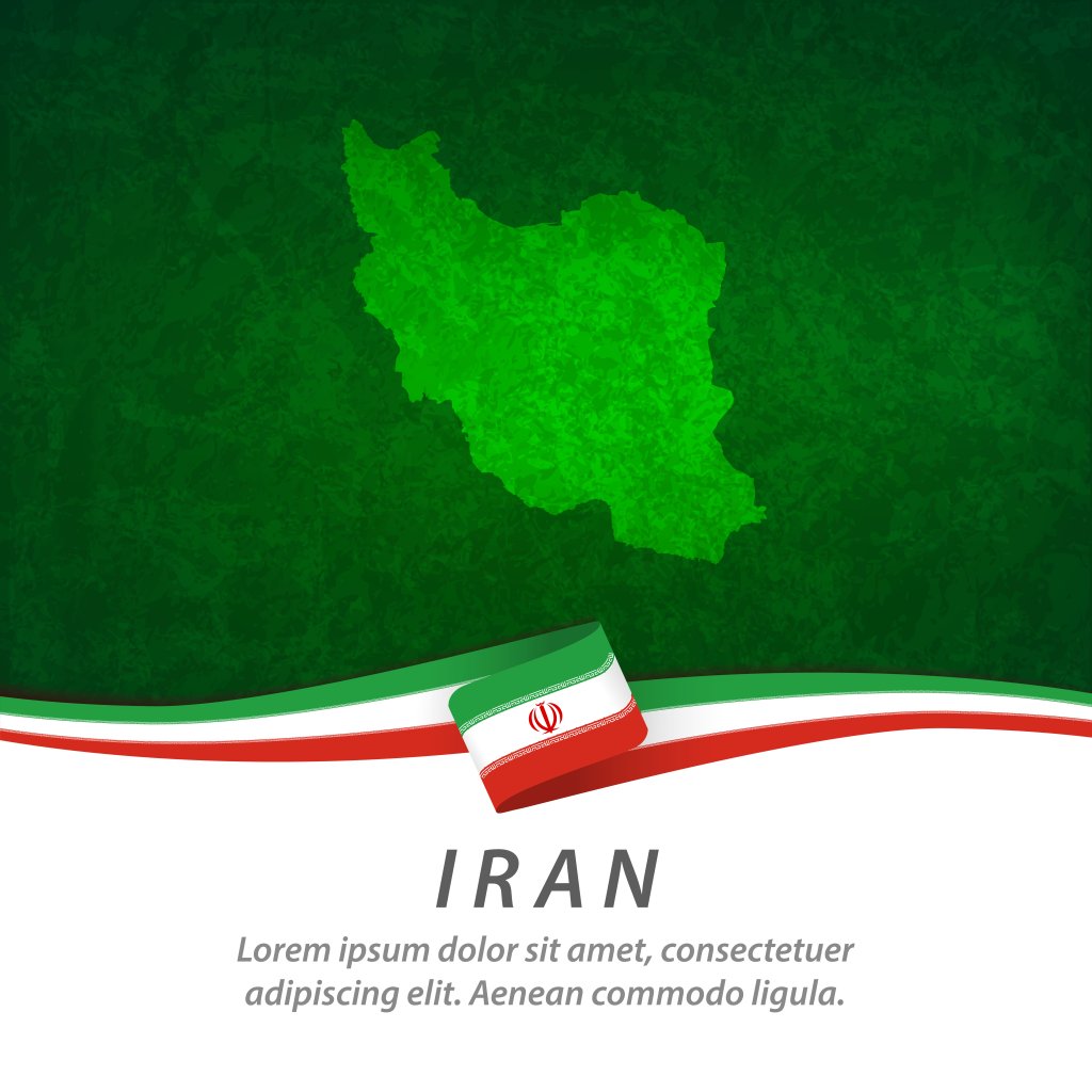 وکتور پس زمینه پرچم ایران با نقشه مرکزی 