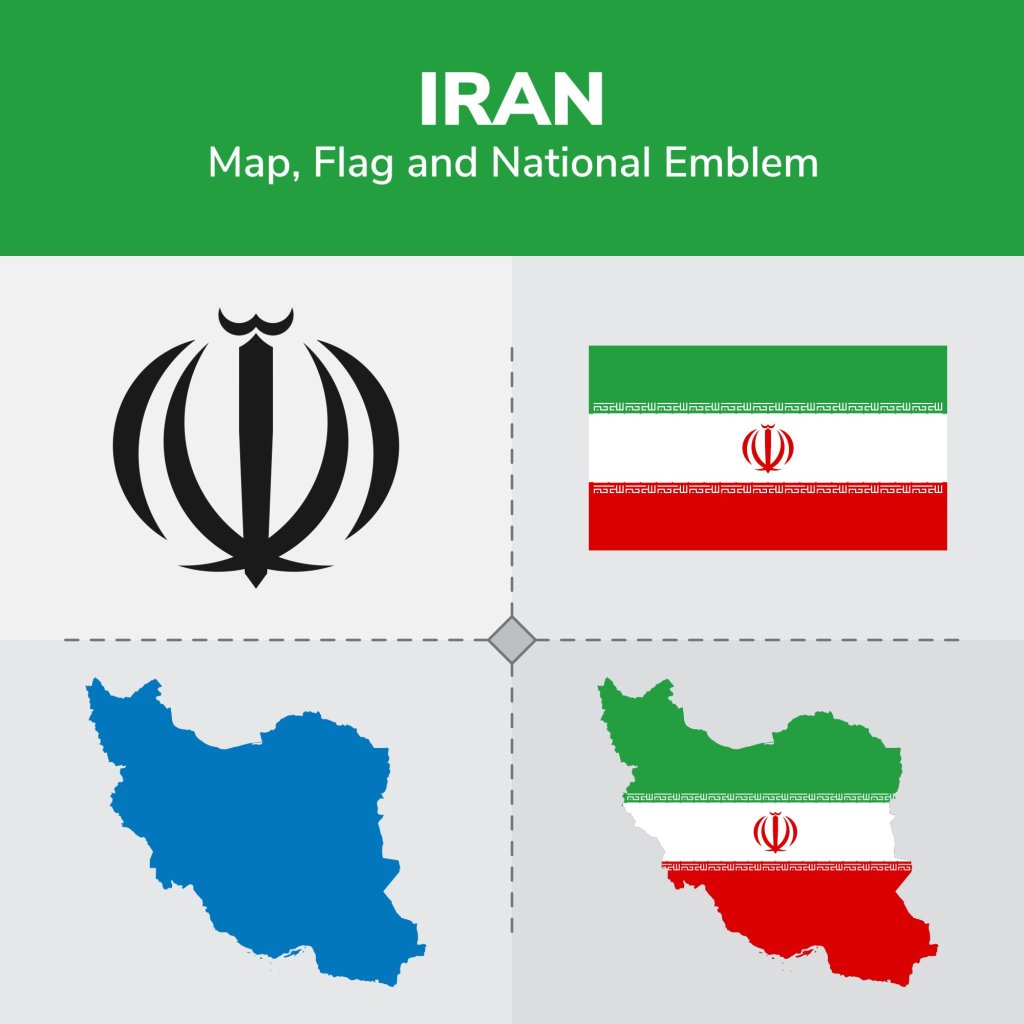 نقشه ایران نشان ملی پرچم 