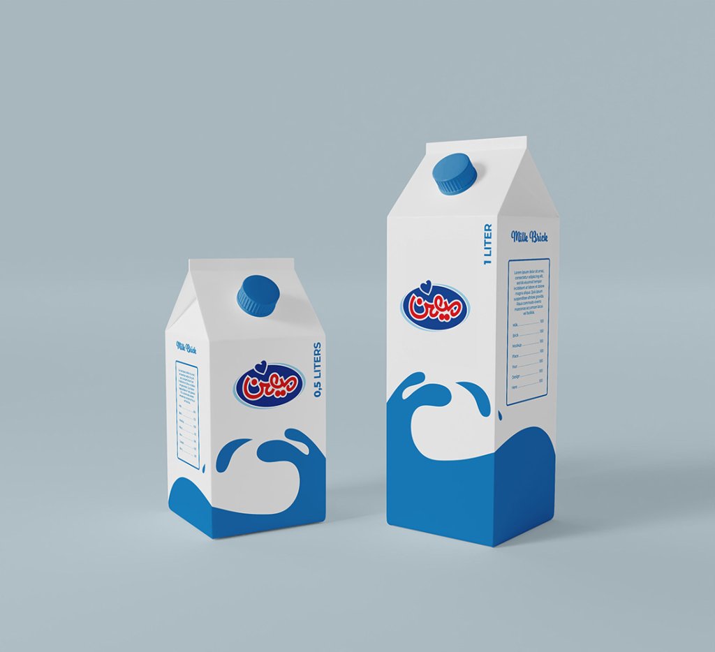  طرح لایه باز موکاپ پاکت شیر و آبمیوه