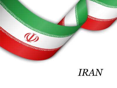 وکتور تکان دادن روبان پرچم ایران 