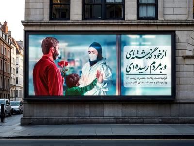  موکاپ لایه باز بیلبورد شهری