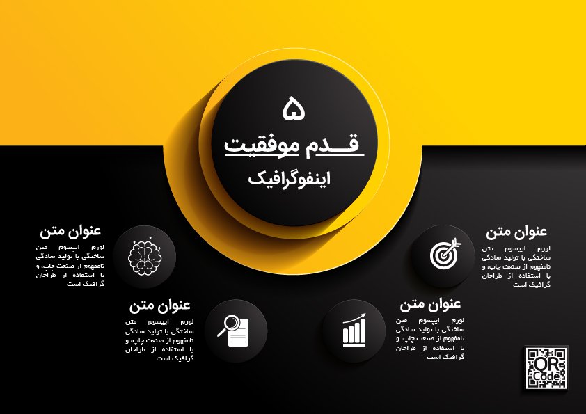 اینفوگرافی 4 بخشی لایه باز | فایل ایلاستریتور و EPS قابل ویرایش