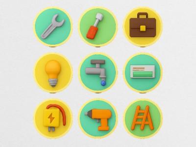 وکتور مجموعه کاور هایلایت استوری اینستاگرام فنی و تعمیرات 