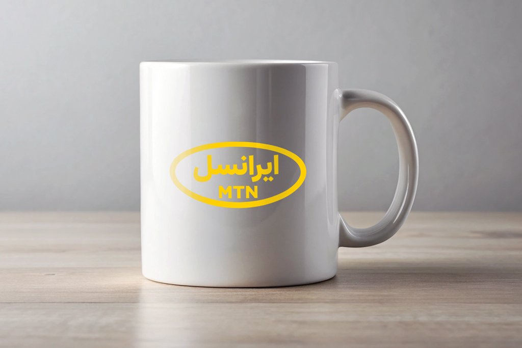 موکاپ لایه باز لوگو روی ماگ