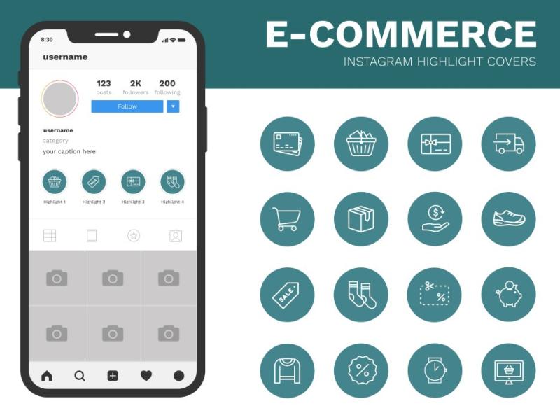 وکتور-کاور-هایلایت-استوری-اینستاگرام-خرید-آنلاین-