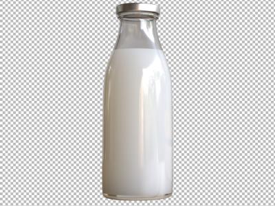 فایل لایه باز پس زمینه شفاف بطری شیر 