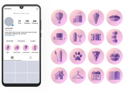وکتور کاور هایلایت استوری اینستاگرام 
