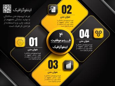 اینفوگرافی 4 بخشی لایه باز | فایل ایلاستریتور و EPS قابل ویرایش