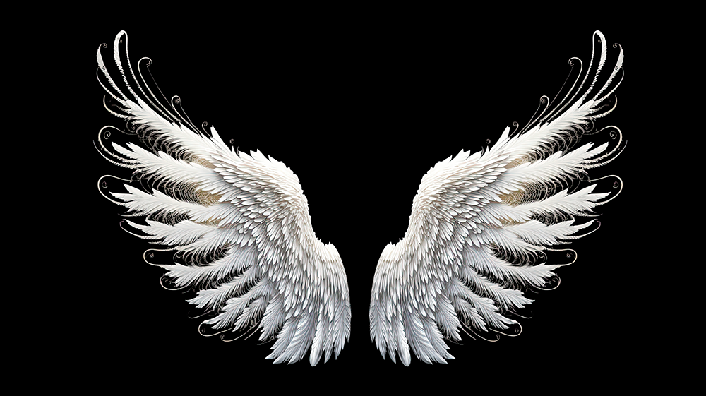 طرح لایه باز بال فرشته با کیفیت بالا 