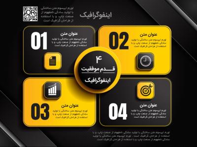 اینفوگرافی 4 بخشی لایه باز | فایل ایلاستریتور و EPS قابل ویرایش